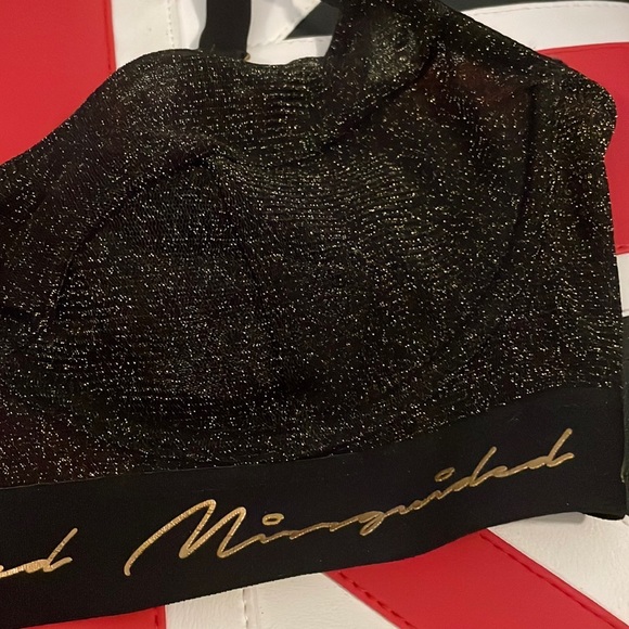 MISSGUIDED black glitter disco bra - Picture 5 of 7